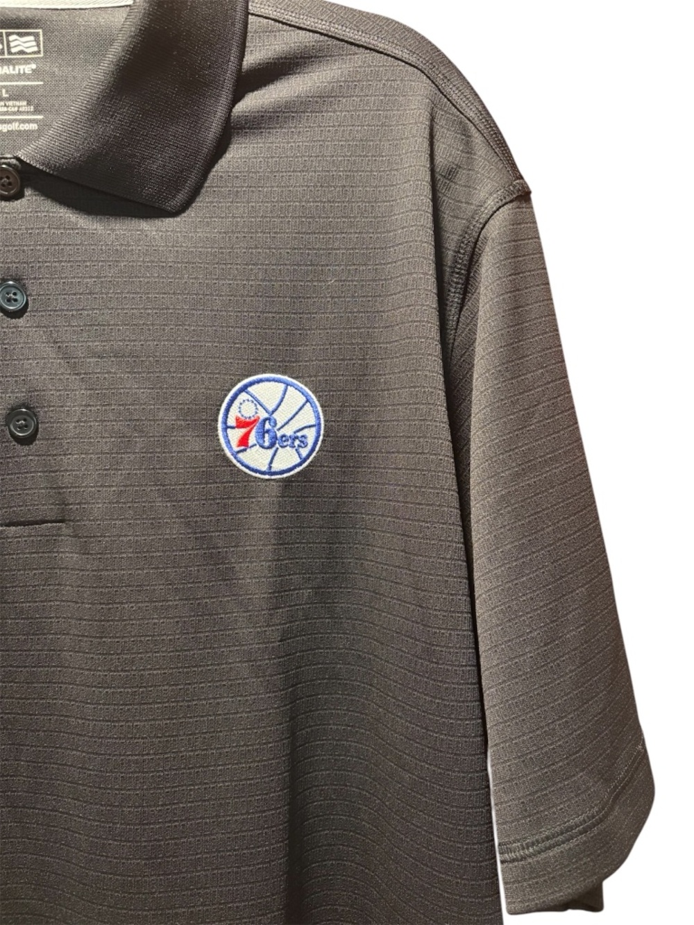 NWT Adidas 76ers Men’s Black Golf Polo Large - Picture 3 of 7